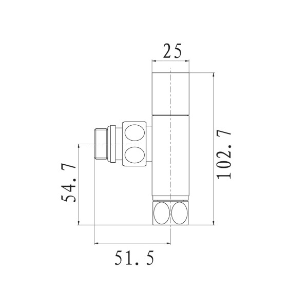 Raftek Heizkörperventil Quadro 1/2'x1/2' Chrom