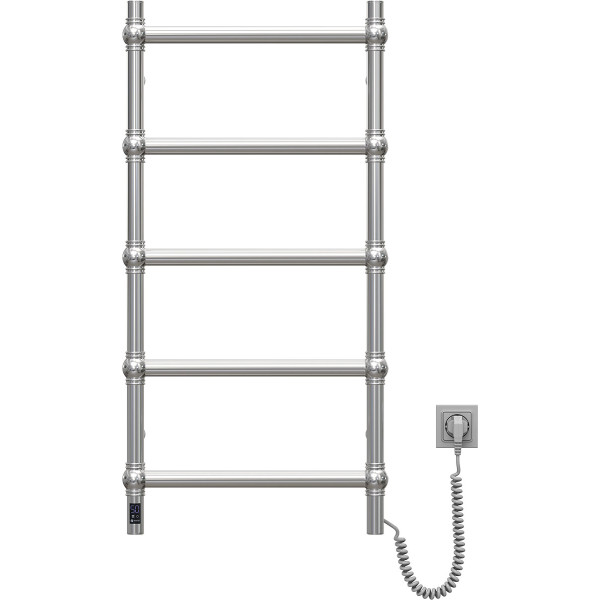 Navin Elektrischer Handtuchheizkörper Retro 500x1000 Edelstahl mit Kabelausgang rechts