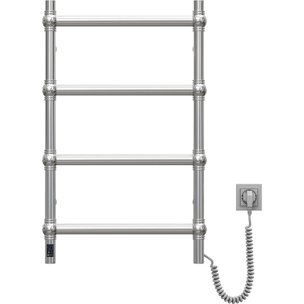 Elektrischer Handtuchheizkörper Navin Retro 500x800 Edelstahl mit Kabelausgang rechts