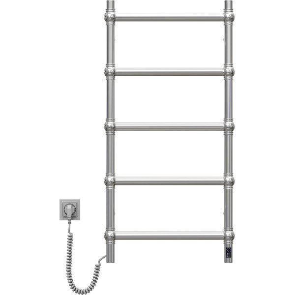 Elektrischer Handtuchheizkörper Navin Retro 500x1000 Edelstahl mit Kabelausgang links