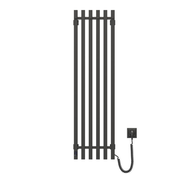 Navin Elektrischer Handtuchheizkörper Levante 330x1200 schwarz mit Kabelausgang rechts
