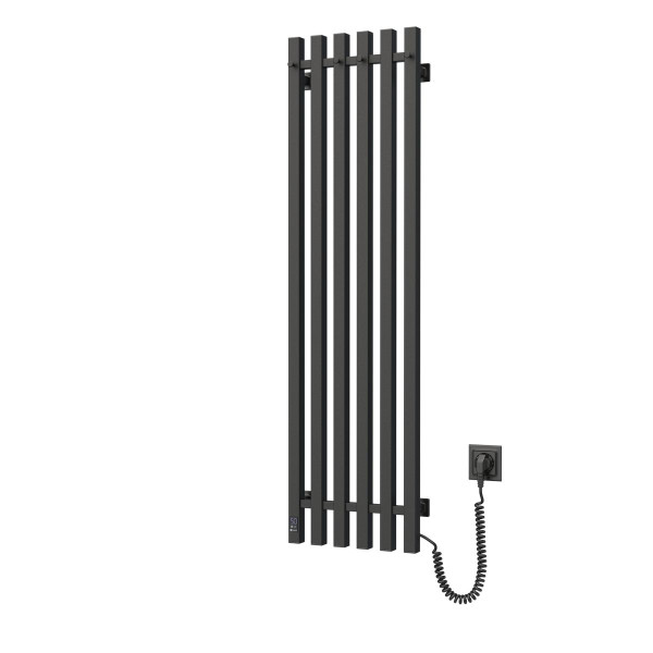 Navin Elektrischer Handtuchheizkörper Levante 330x1200 schwarz mit Kabelausgang rechts