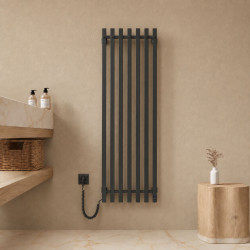 Electric bathroom radiator BLACK NAVIN LEVANTE 450х1400 left