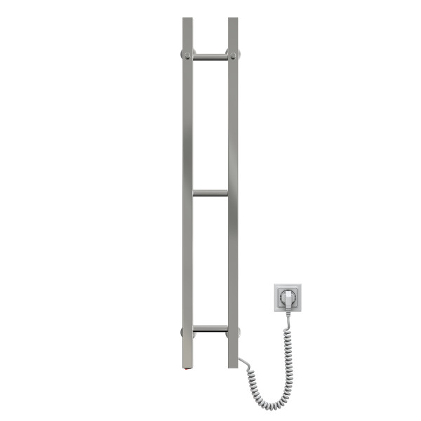 Elektrischer Handtuchheizkörper Silhouette Quadro 160x1000 Edelstahl mit Kabelausgang rechts