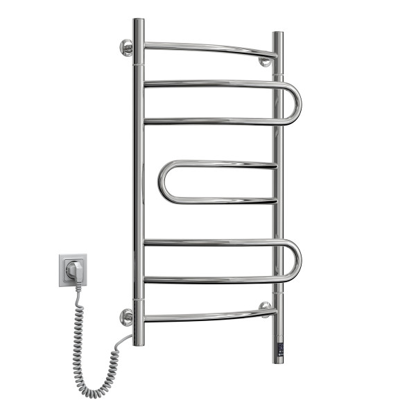 Edelstahl Handtuchheizkörper Elektrisch Pirouette Sensor 480x800 mit Kabelausgang links