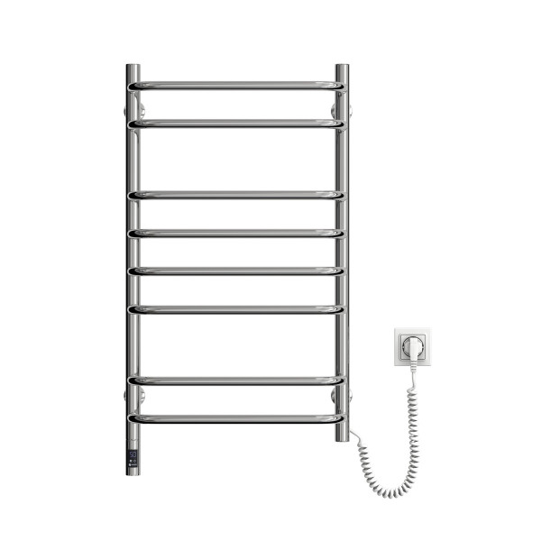 Edelstahl Handtuchheizkörper SYMPHONIA Elektrisch 480x800 mit Kabelausgang rechts