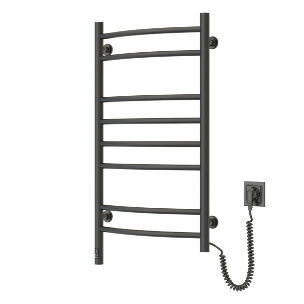 Elektrischer Badheizkörper Camellia 480x800, Sensor rechts, Timer, Schwarz Marmor