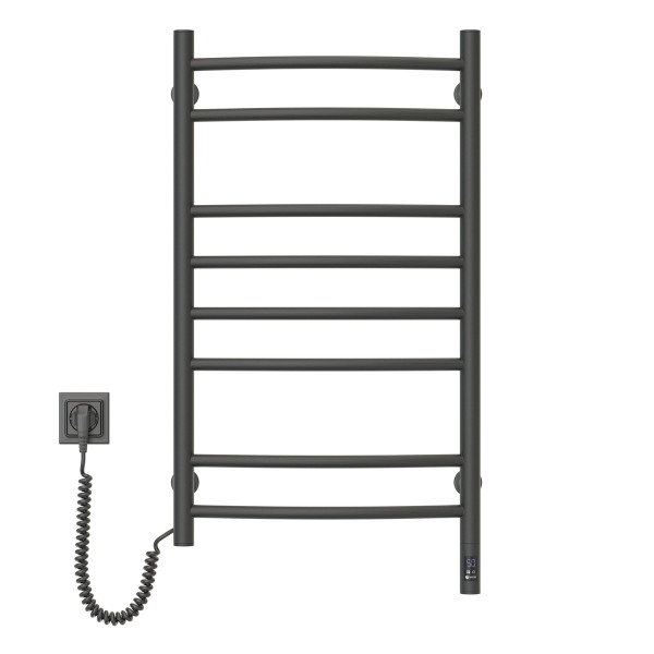 Elektrischer Badheizkörper Camellia 480x800, Sensor links, Timer, Schwarz Mora