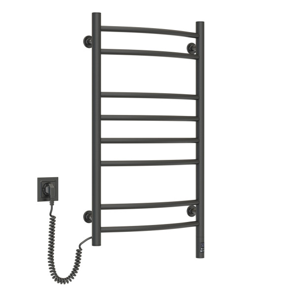 Elektrischer Badheizkörper Camellia 480x800, Sensor links, Timer, Schwarz Mora