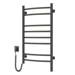 Elektrischer Handtuchheizkörper Camellia 480x800 Schwarz mit Sensor links