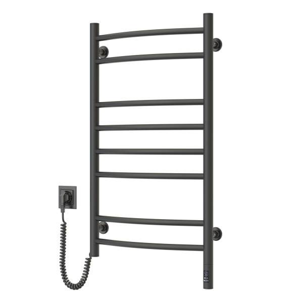 Elektrischer Badheizkörper Camellia 480x800, Sensor links, Timer, Schwarz Mora