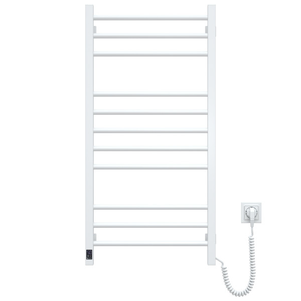 Elektrischer Handtuchheizkörper Classic Quadro Sensor 500x1000 Weiß mit Kabelausgang rechts