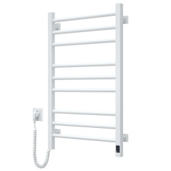 Elektrischer Handtuchheizkörper Classic Quadro 500x800 Weiß mit Sensor links