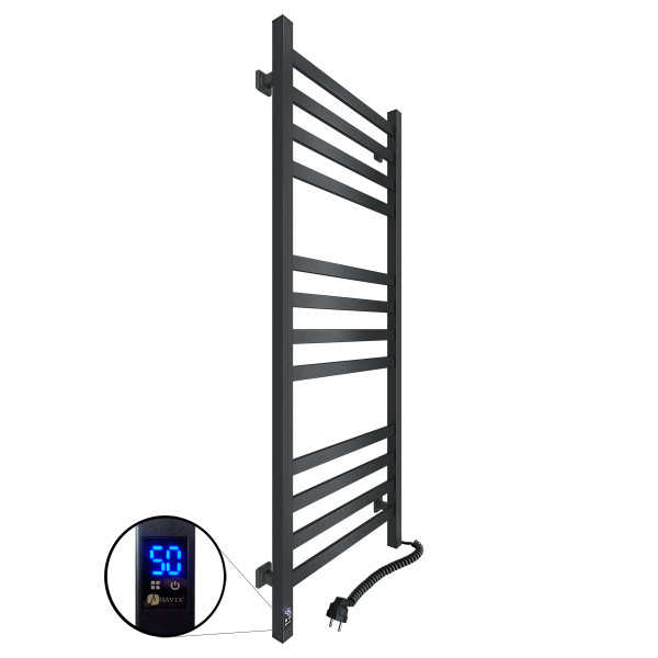 Elektrischer Badheizkörper Navin Avangard 480x1200 Sensor, schwarz, rechts, Timer