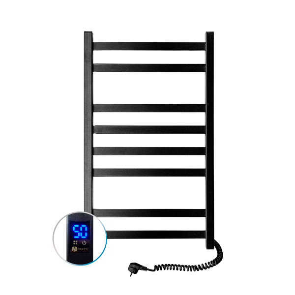 Navin Avangard Elektrischer Badheizkörper 480x800, schwarz, rechts, mit Sensor und Timer