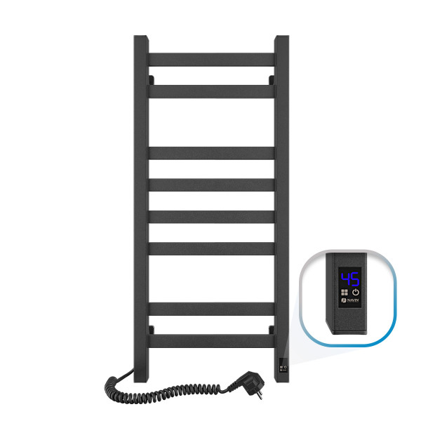 Elektrischer Badheizkörper Navin Avangard 360x800 Sensor, schwarz matt, links, Timer