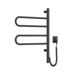 Elektrischer Handtuchheizkörper FOUETTE Schwarz 480x600 mit Sensor
