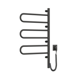 Schwenkbarer elektrischer Handtuchheizkörper NAVIN Fouette 480×800 Sensor, Schwarz Muar