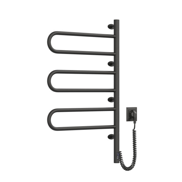 Schwenkbarer elektrischer Handtuchheizkörper NAVIN Fouette 480×800 Sensor in Schwarz Muar