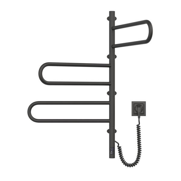 Schwenkbarer elektrischer Handtuchheizkörper NAVIN Fouette 480×800 Sensor in Schwarz Muar