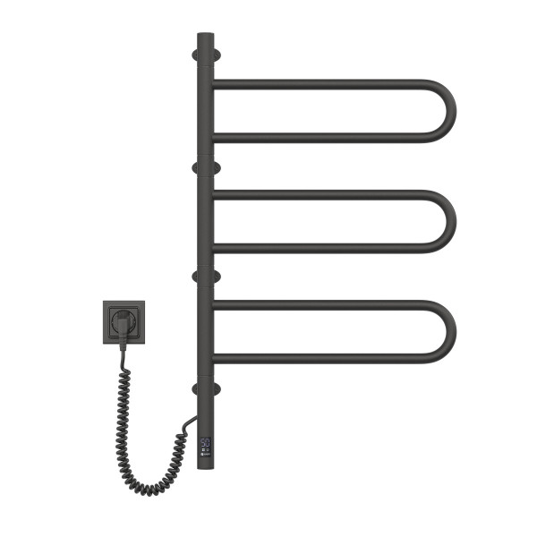 Schwenkbarer elektrischer Handtuchheizkörper NAVIN Fouette 480×800 Sensor in Schwarz Muar