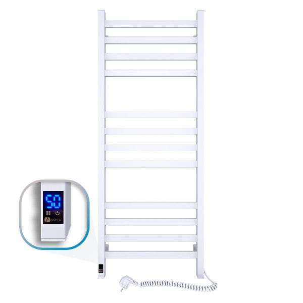 Elektrischer Badheizkörper NAVIN Avangard 480x1200 Sensor, weiß, rechts, Timer
