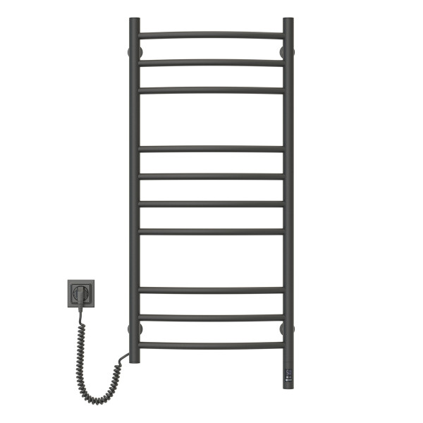 Navin Handtuchheizkörper Camellia 480x1000 Sensor, links, Timer, Schwarz Mora