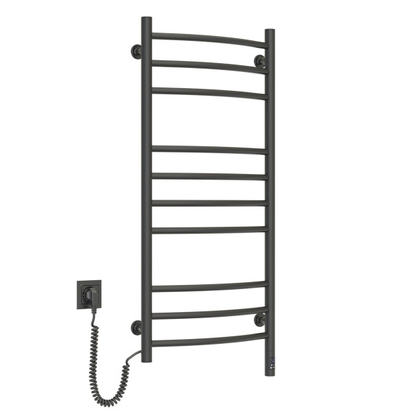 Navin Handtuchheizkörper Camellia 480x1000 Sensor, links, Timer, Schwarz Mora
