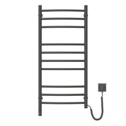 Elektrischer Handtuchheizkörper Camellia 480x1000 Schwarz mit Sensor rechts