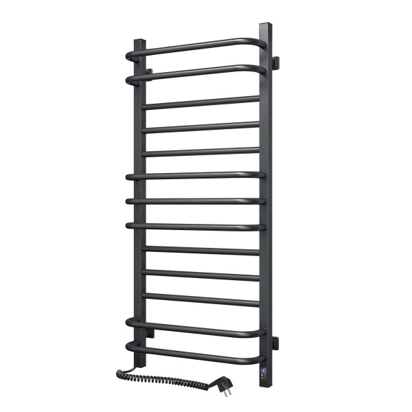 Elektrischer Badheizkörper Navin Grandis 480x1000 Sensor, links, Timer, Schwarz Mora