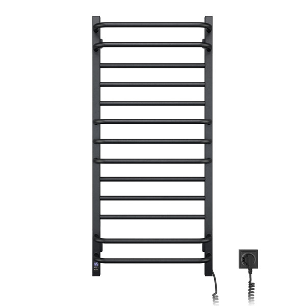 Elektrischer Badheizkörper Navin Grandis 480x1000 Sensor, rechts, Timer, Schwarz Mora