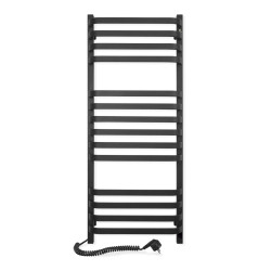 Navin Handtuchheizkörper Stugna 480x1200 Schwarz mit Sensor links