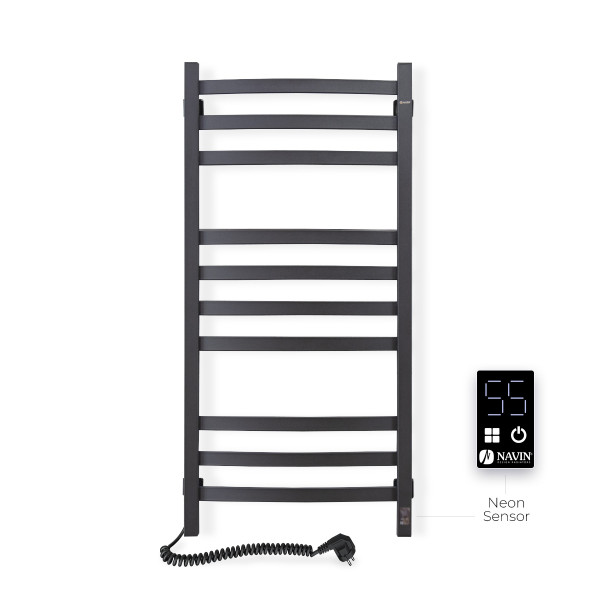 Elektrischer Badheizkörper NAVIN AVALON 480x1000 Sensor links, schwarze Mora