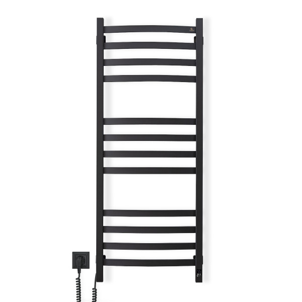 Elektrischer Badheizkörper NAVIN AVALON 480x1200 Sensor links, Schwarz Marmor