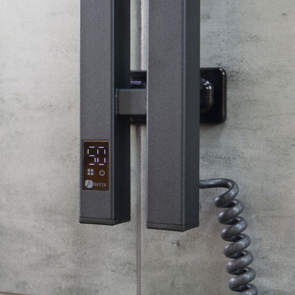Elektrischer Badheizkörper Silhouette Quadro 90x1500 Sensor rechts, schwarz