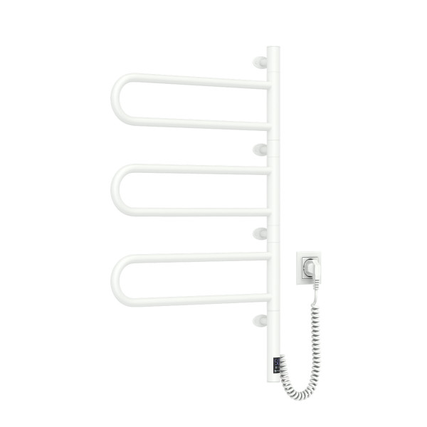 Schwenkbarer elektrischer Handtuchheizkörper NAVIN Fouette 480×800 Sensor in Weiß