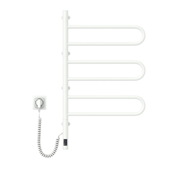Schwenkbarer elektrischer Handtuchheizkörper NAVIN Fouette 480×800 Sensor in Weiß