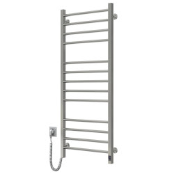 Edelstahl Handtuchheizkörper Classic Quadro 500x1200 links mit Sensor