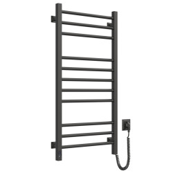 Elektrischer Handtuchheizkörper Classic Quadro Schwarz 500x1000 mit Sensor rechts