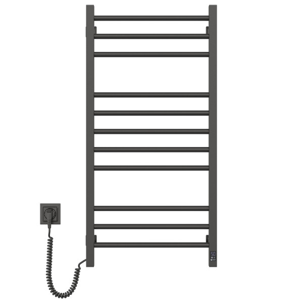 Heizkörper Classic Quadro 500x1000, schwarz, mit Sensor links und Timer
