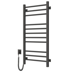 Elektrischer Handtuchheizkörper Classic Quadro Schwarz 500x1000 mit Sensor links