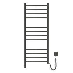 Elektrischer Handtuchheizkörper Camellia Schwarz 480x1200 mit Sensor rechts