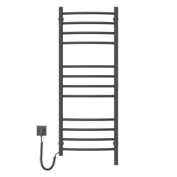 Elektrischer Handtuchheizkörper Camellia Schwarz 480x1200 mit Sensor links