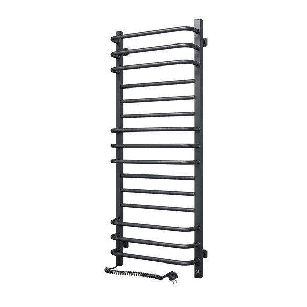 Elektrischer Badheizkörper Navin Grandis 480x1200 Sensor, links, Timer, Schwarz Mora