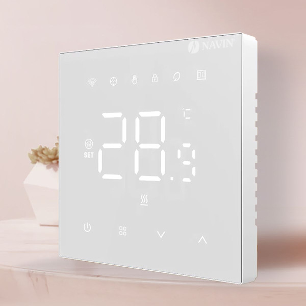 NAVIN WT410 W-3A Thermostat mit Wi-Fi für Gasheizkessel, weiß