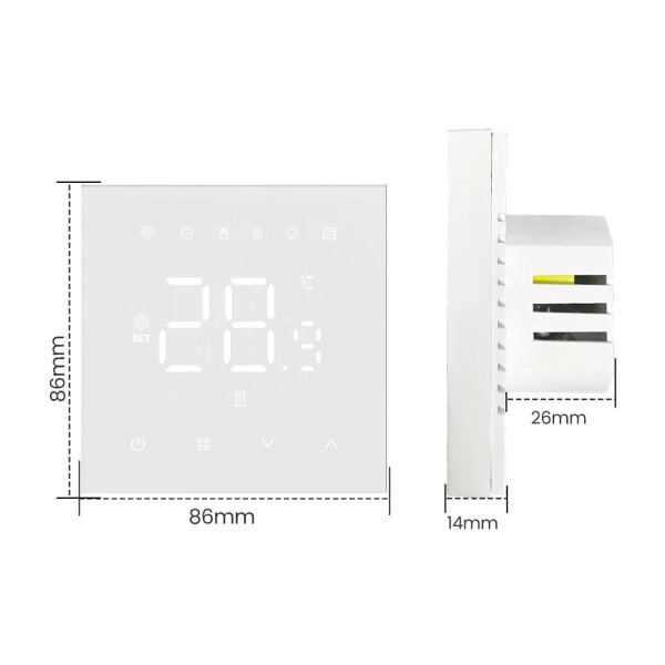NAVIN WT410 W-3A Thermostat mit Wi-Fi für Gasheizkessel, weiß