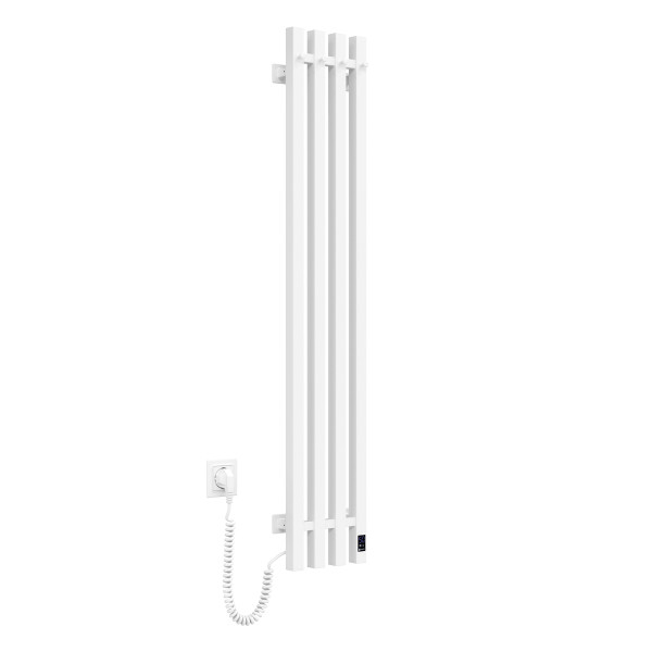 Navin Elektrischer Handtuchheizkörper Levante 210x1200 weiß mit Kabelausgang links