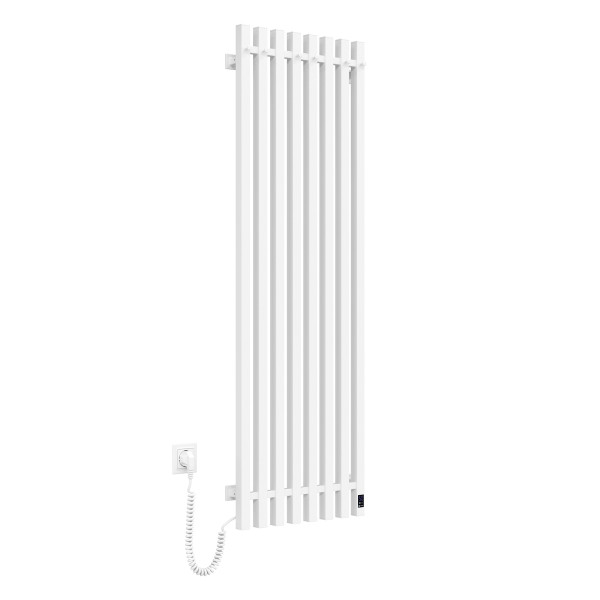 Navin Elektrischer Handtuchheizkörper Levante 450x1400 weiß mit Kabelausgang links