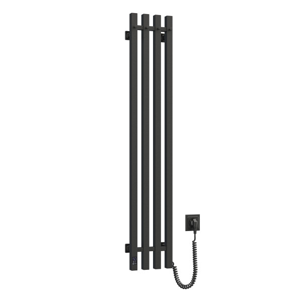 Navin Elektrischer Handtuchheizkörper Levante 210x1200 schwarz mit Kabelausgang rechts