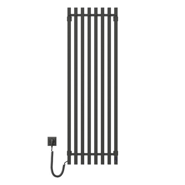 Navin Elektrischer Handtuchheizkörper Levante 450x1400 schwarz mit Kabelausgang links